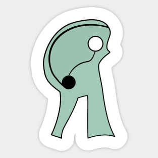 Ambiguous Alien-Like Figure For Interpretation Sticker